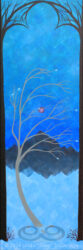 "Winter" © 2014 L. Eileen S. George a.k.a. "Eilee" George - part of a series of the Four Seasons, 36"h x 12"w; acrylic on canvas. Original and some prints available by custom order. Digital image of original acrylic painting by Linda Eileen S. George a.k.a. "Eilee" George entitled "Winter" - part of a series of the Four Seasons, 36"h x 12"w